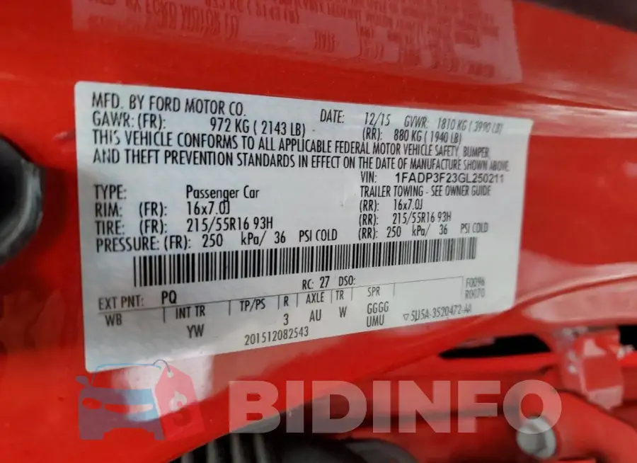 1FADP3F23GL250211 Photo# 12