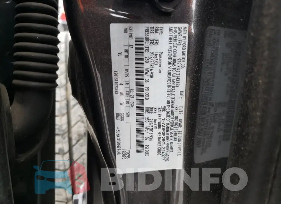 1FADP3F25GL224077 Photo# 13