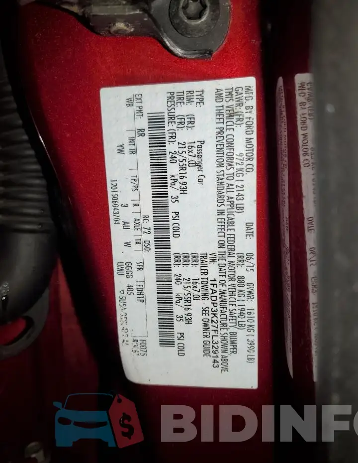1FADP3K27FL329143 Photo# 12