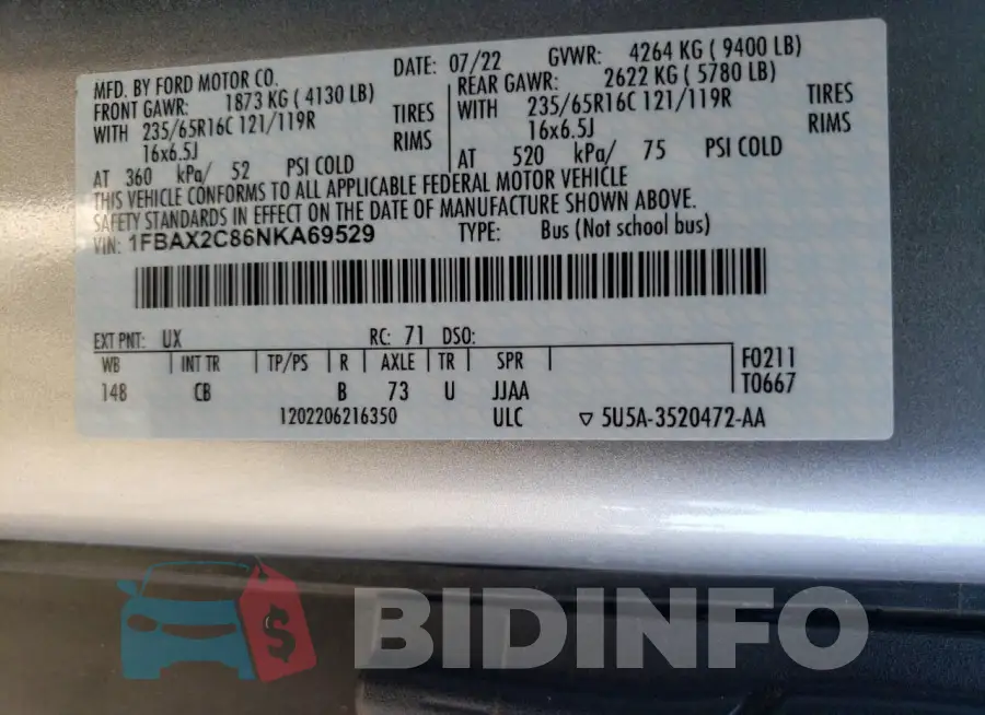 1FBAX2C86NKA69529 Photo# 13