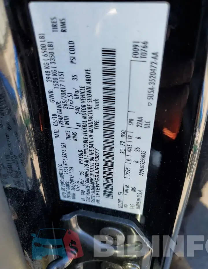 1FTEW1EB4JFD13877 Photo# 12