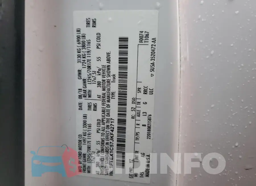 1FTEX1C57JKF42717 Photo# 12