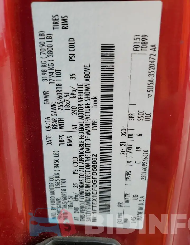1FTFX1EF0GFD58862 Photo# 12