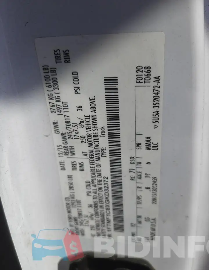 1FTMF1C8XGKD32372 Photo# 12
