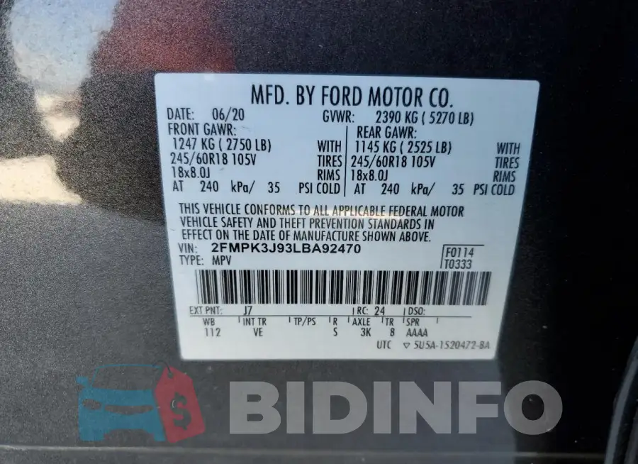 2FMPK3J93LBA92470 Photo# 14