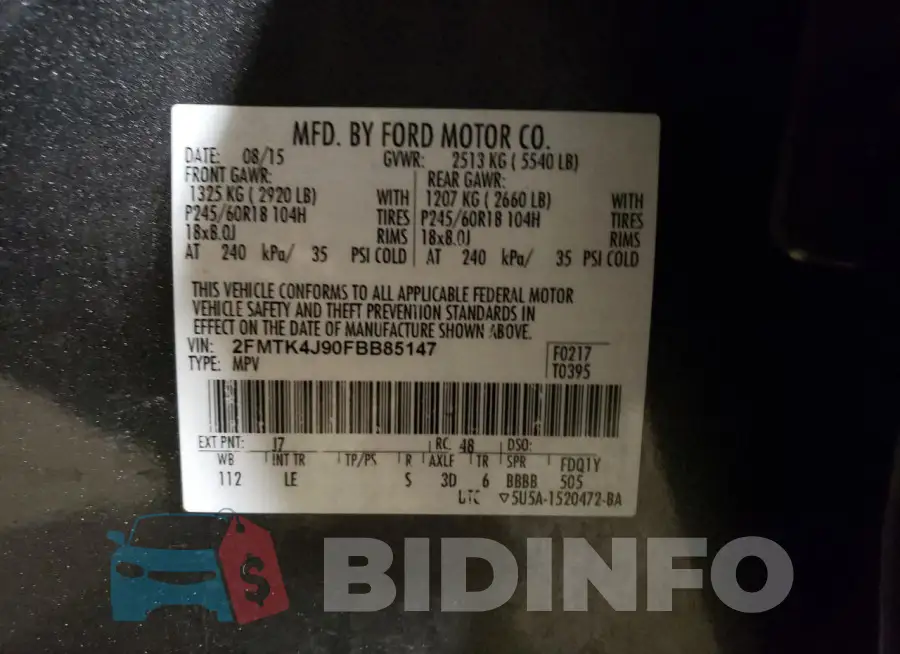 2FMTK4J90FBB85147 Photo# 13