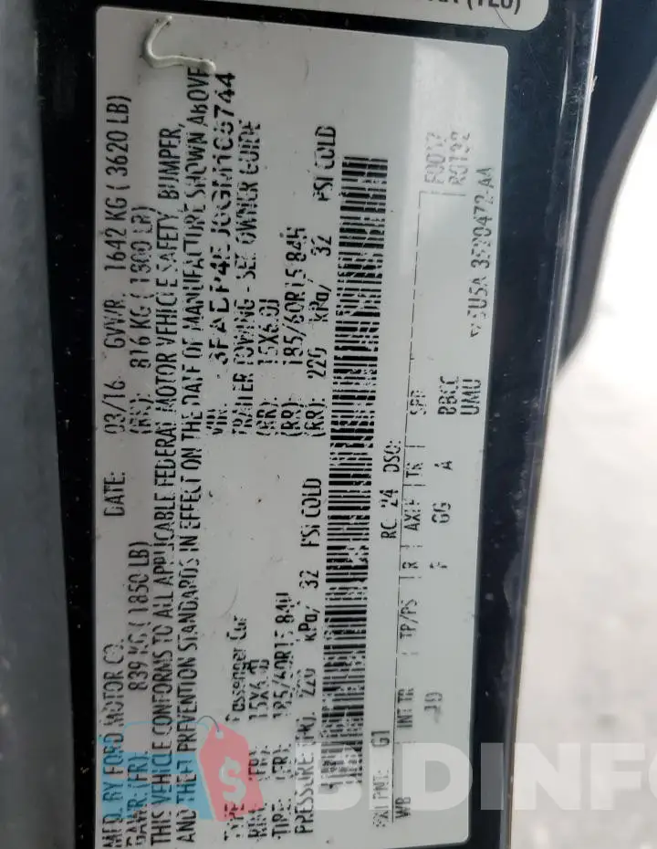 3FADP4EJ0GM165744 Photo# 12