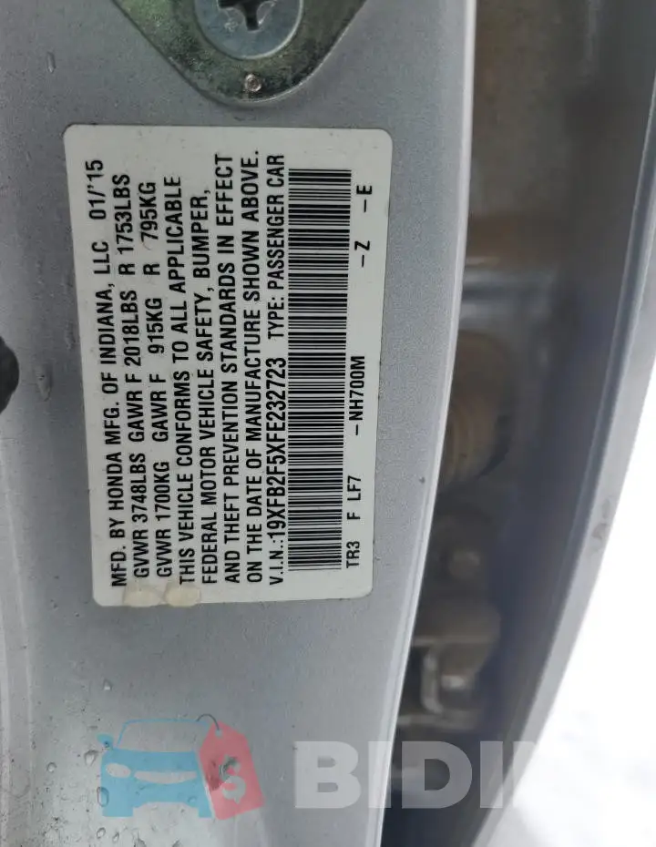 19XFB2F5XFE232723 Photo# 12