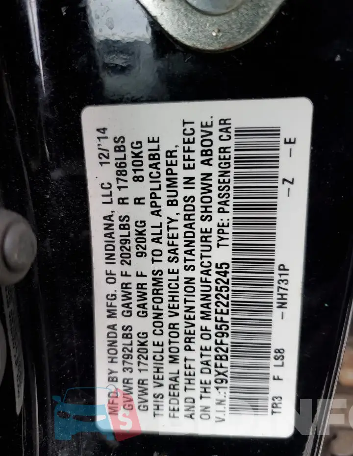 19XFB2F95FE225245 Photo# 13