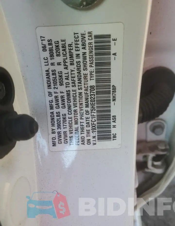 19XFC1F75HE023708 Photo# 12