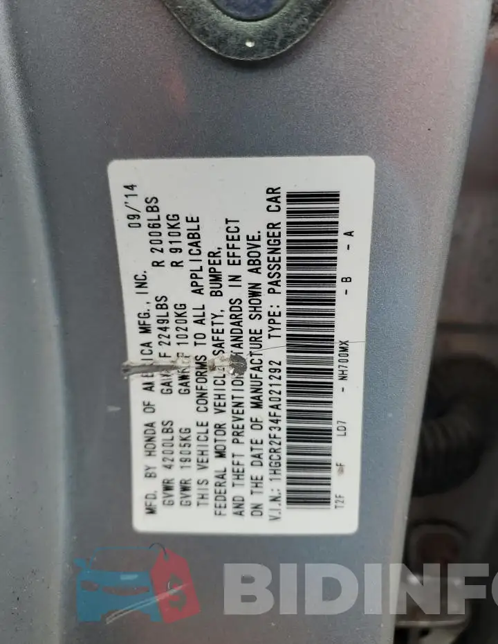1HGCR2F34FA021292 Photo# 13