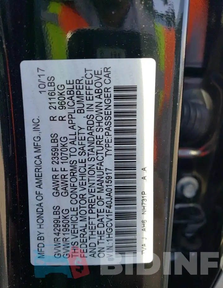 1HGCV1F40JA015917 Photo# 12