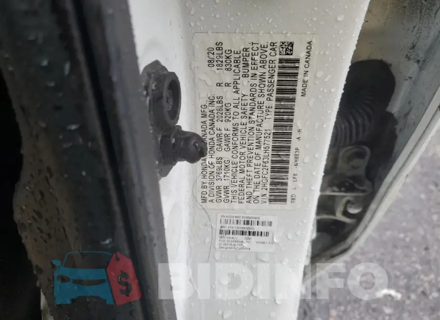 2HGFC2F63LH577521 Photo# 12