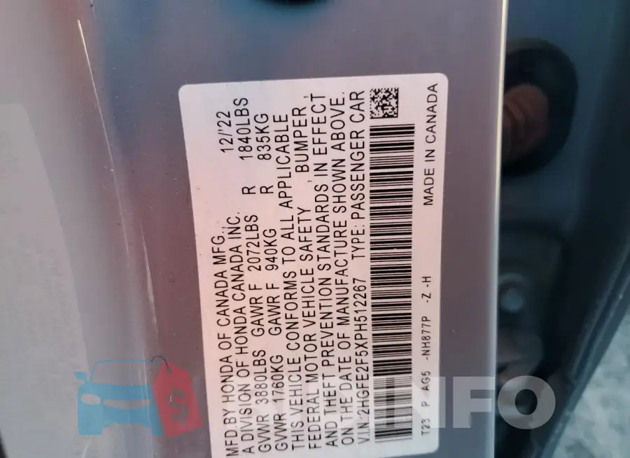 2HGFE2F5XPH512267 Photo# 12