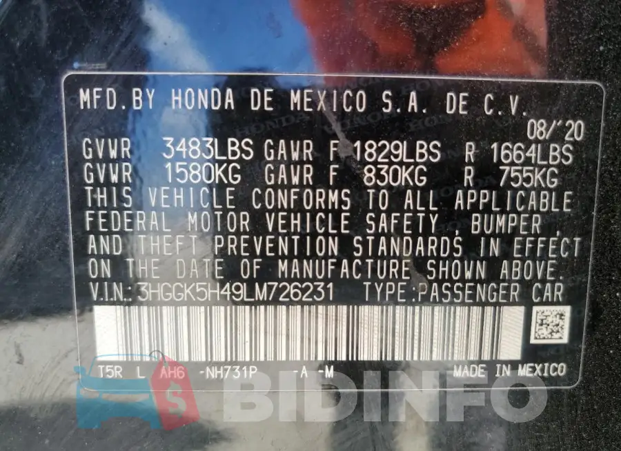 3HGGK5H49LM726231 Photo# 12