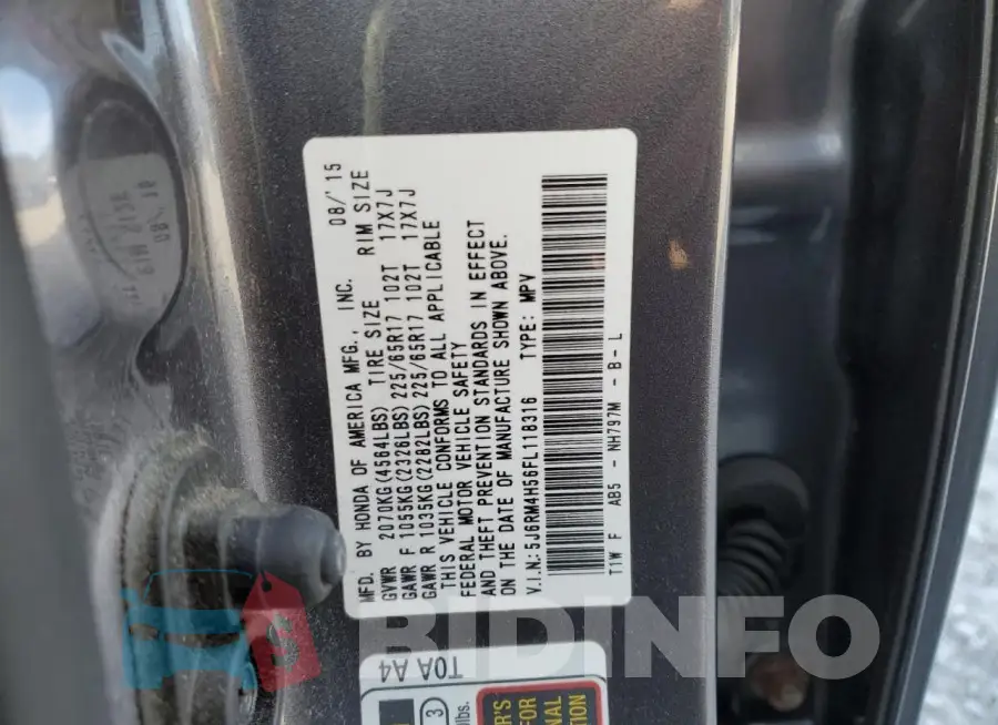 5J6RM4H56FL118316 Photo# 12
