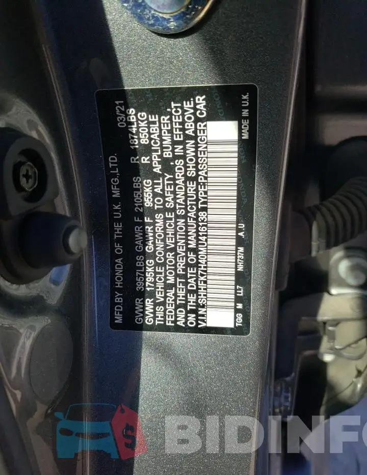 SHHFK7H40MU416138 Photo# 12