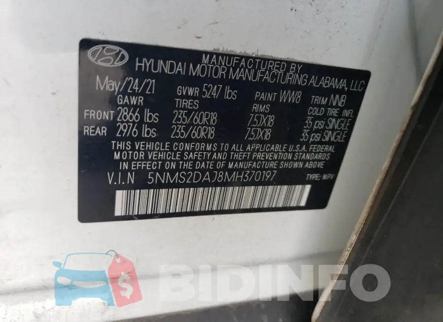 5NMS2DAJ8MH370197 Photo# 12