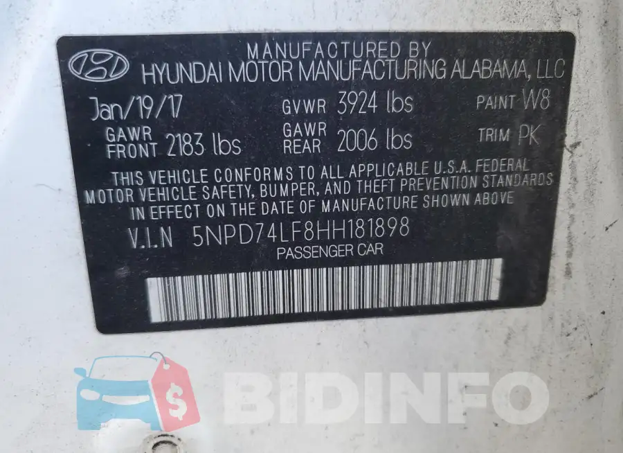 5NPD74LF8HH181898 Photo# 12