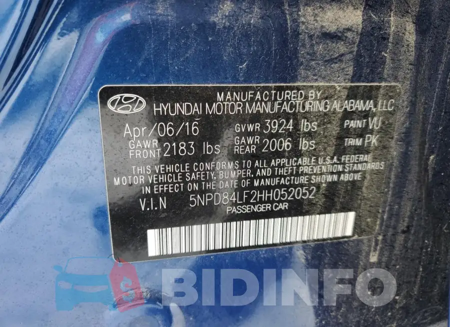 5NPD84LF2HH052052 Photo# 12