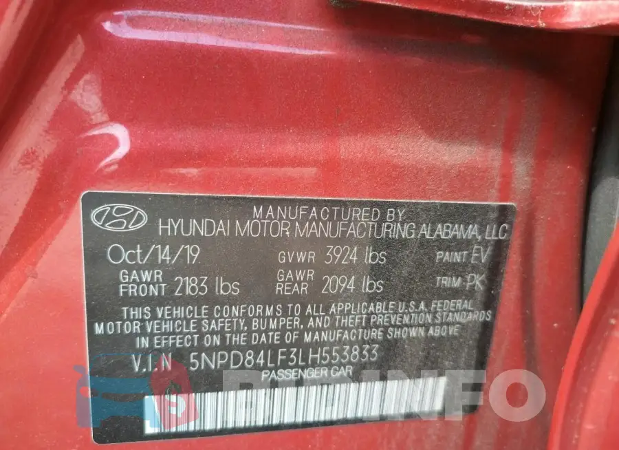 5NPD84LF3LH553833 Photo# 13
