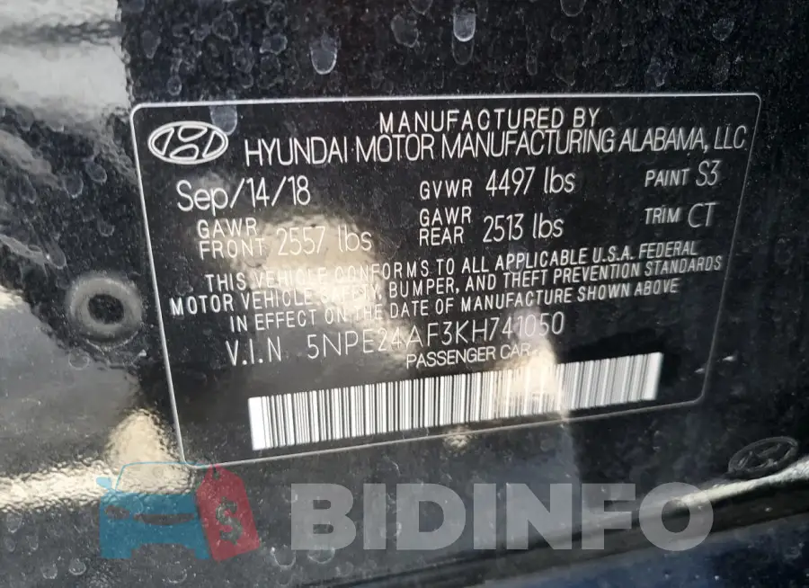 5NPE24AF3KH741050 Photo# 12