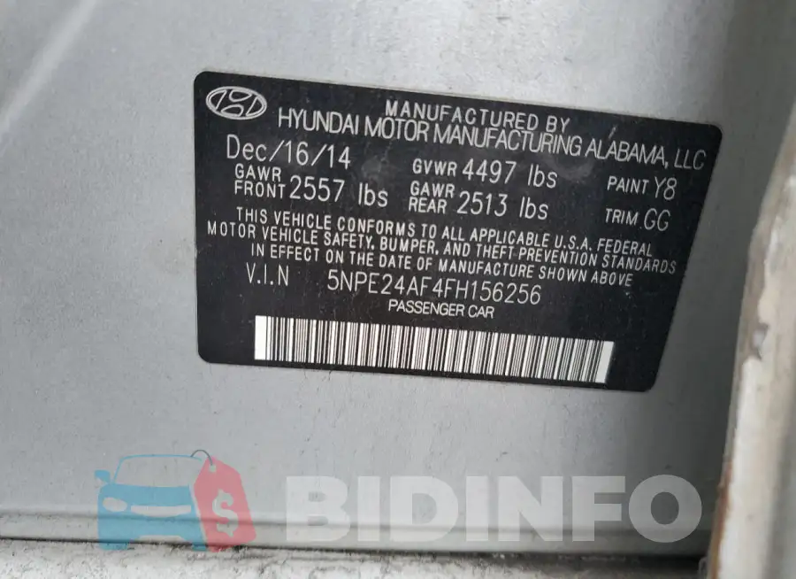 5NPE24AF4FH156256 Photo# 12