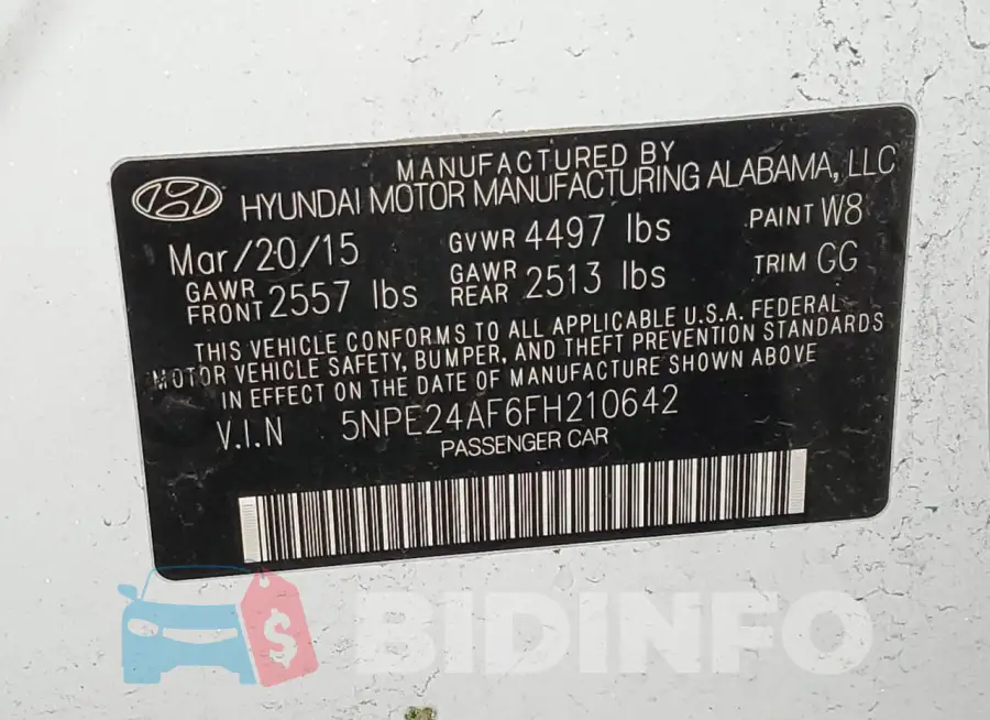 5NPE24AF6FH210642 Photo# 12
