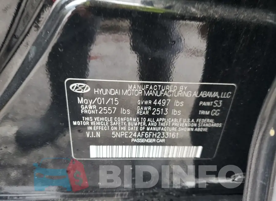 5NPE24AF6FH233161 Photo# 12