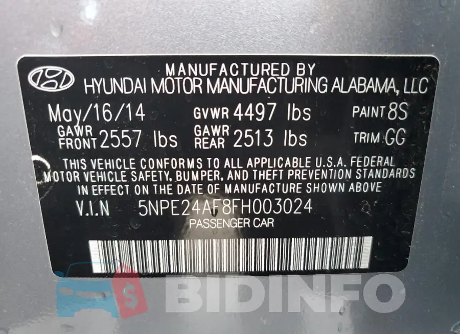 5NPE24AF8FH003024 Photo# 12