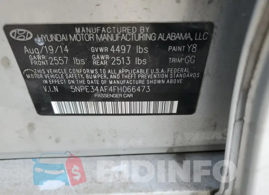 5NPE34AF4FH066473 Photo# 13