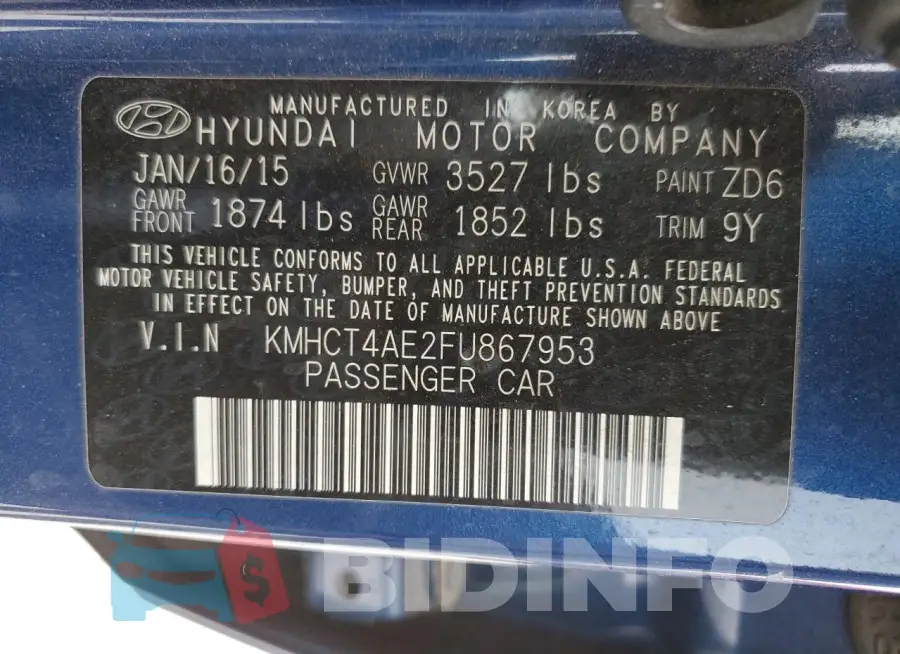 KMHCT4AE2FU867953 Photo# 12