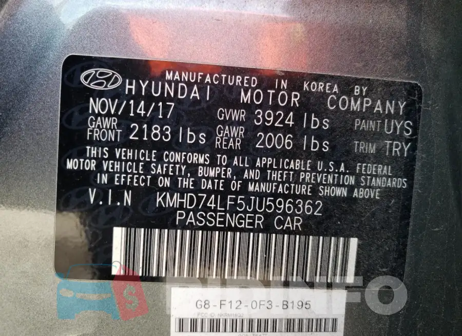 KMHD74LF5JU596362 Photo# 12