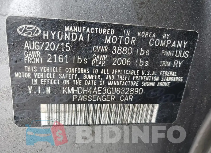 KMHDH4AE3GU632890 Photo# 12