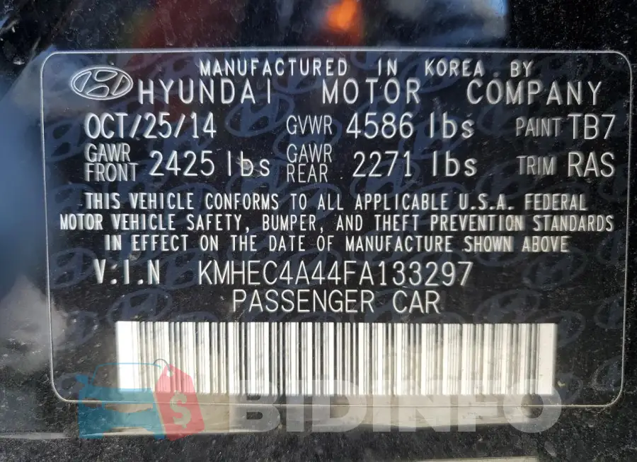 KMHEC4A44FA133297 Photo# 12