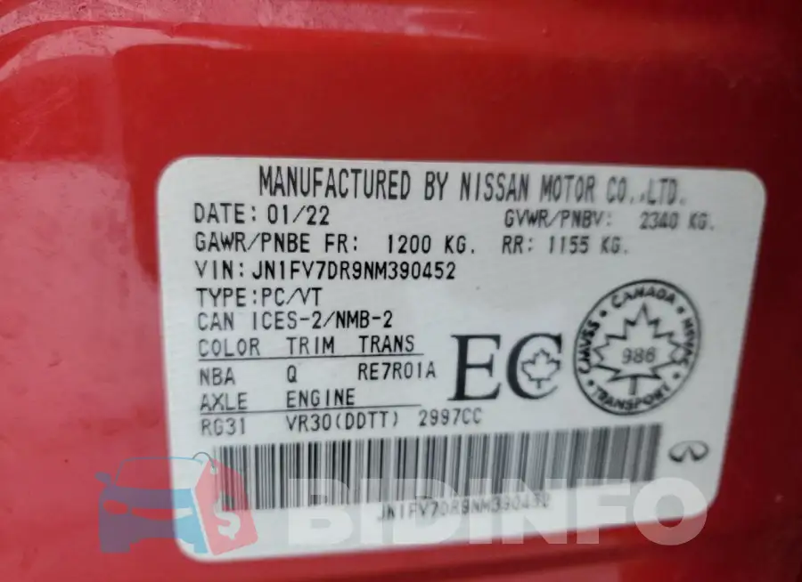 JN1FV7DR9NM390452 Photo# 13