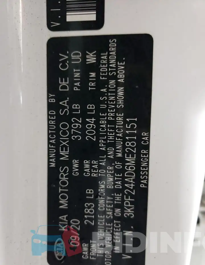 3KPF24AD6ME281151 Photo# 12