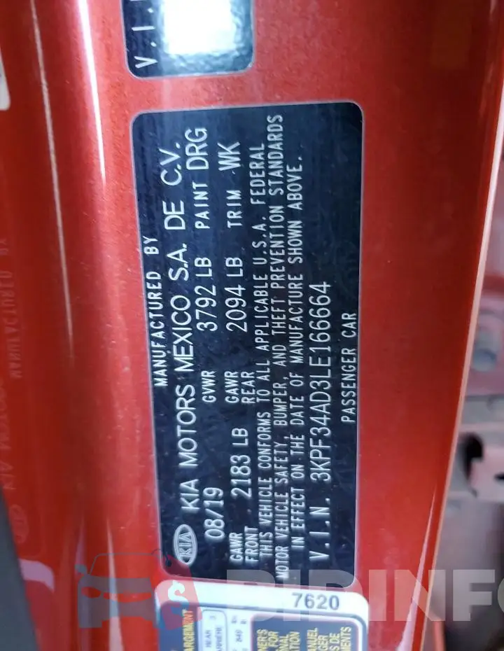3KPF34AD3LE166664 Photo# 12