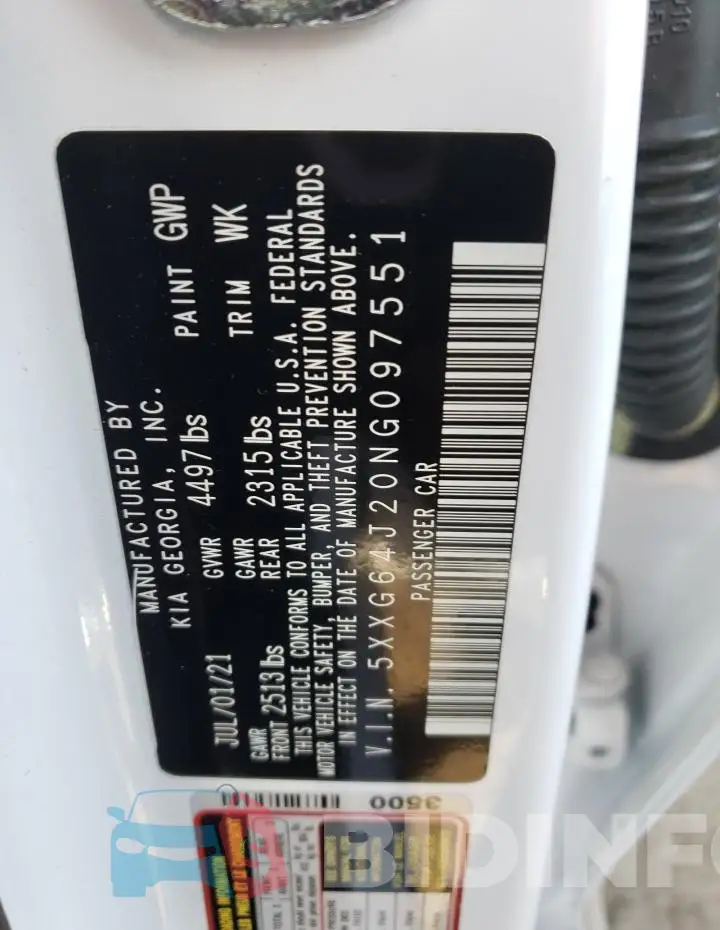 5XXG64J20NG097551 Photo# 13