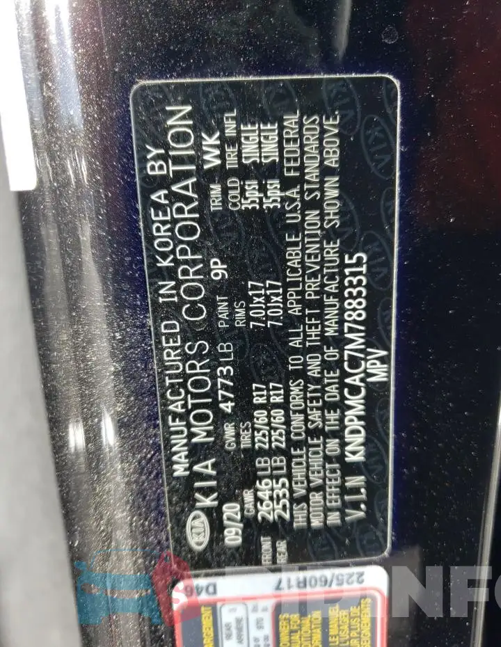 KNDPMCAC7M7883315 Photo# 14
