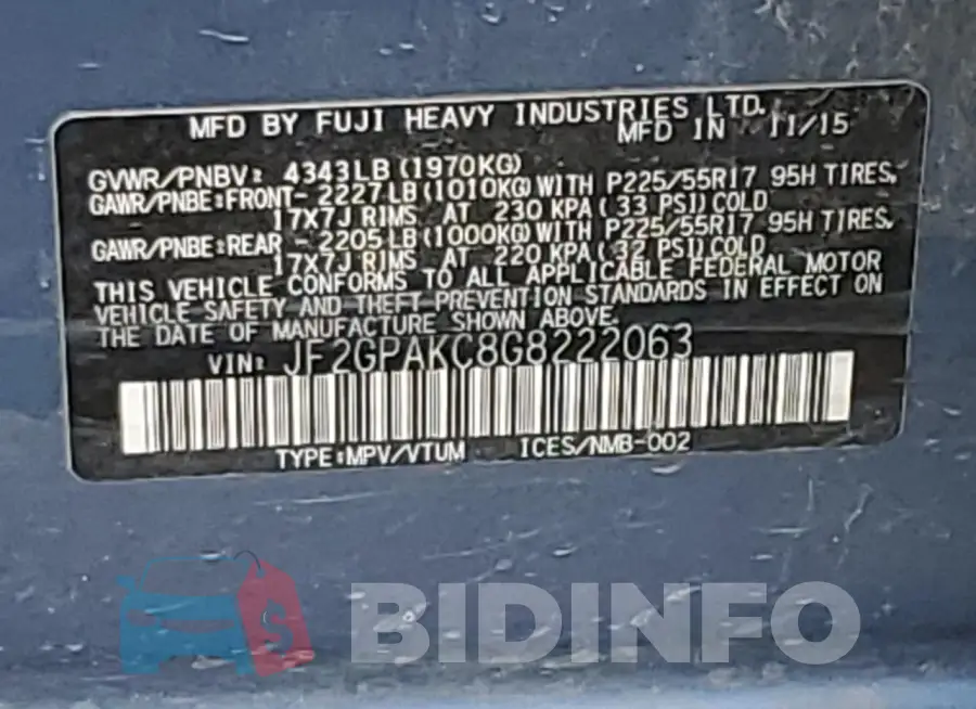 JF2GPAKC8G8222063 Photo# 12