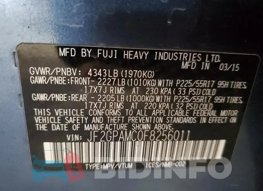 JF2GPAMC0F8256011 Photo# 13