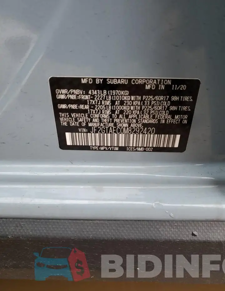 JF2GTAEC0M8292420 Photo# 12