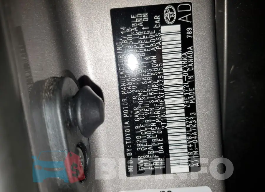 2T1BURHEXFC229155 Photo# 12