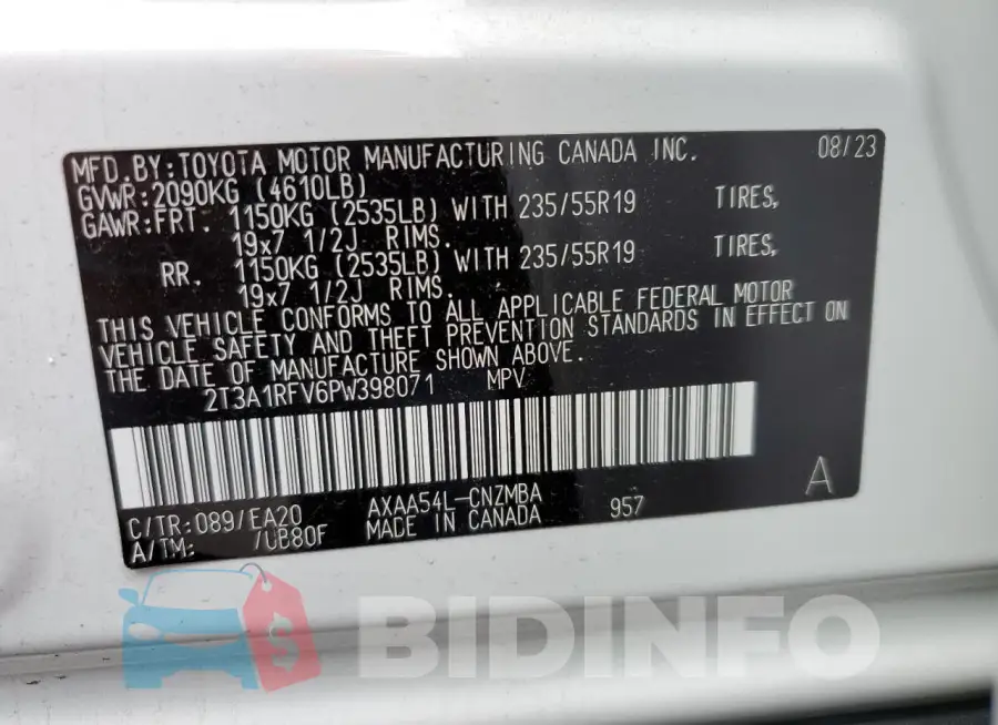 2T3A1RFV6PW398071 Photo# 12