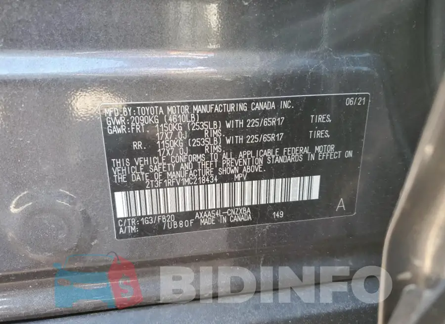 2T3F1RFV1MC218434 Photo# 13