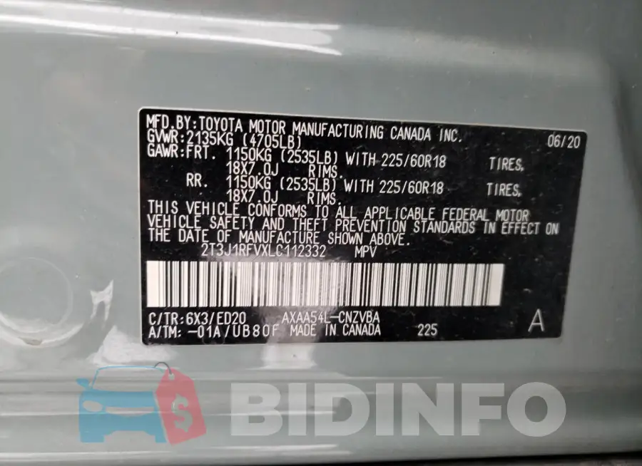 2T3J1RFVXLC112332 Photo# 12
