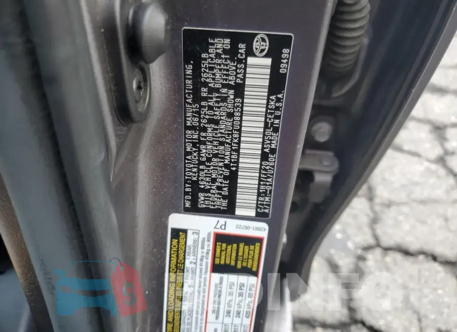 4T1BF1FK8FU088539 Photo# 12