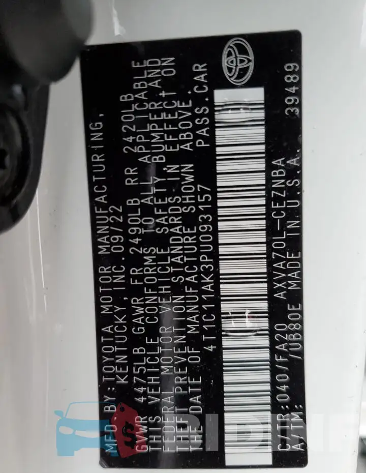 4T1C11AK3PU093157 Photo# 12