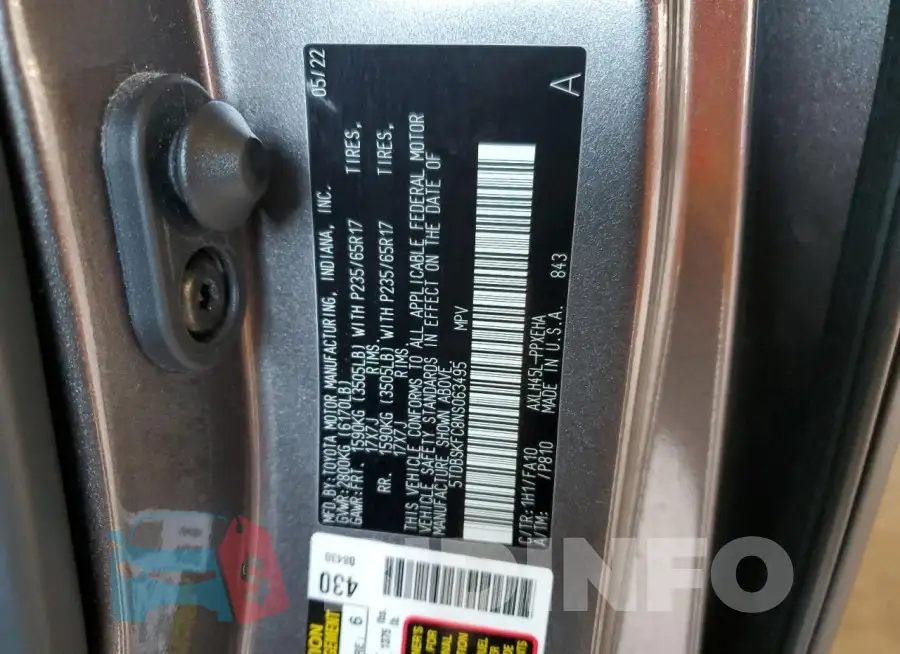 5TDBSKFC8NS063495 Photo# 13